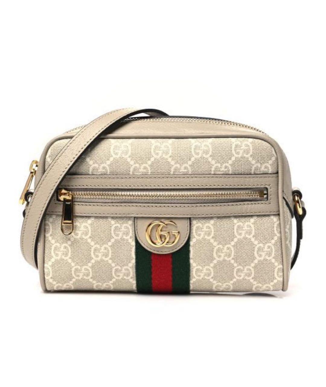 GUCCI Бежевая кожаная сумка через плечо, фото 1