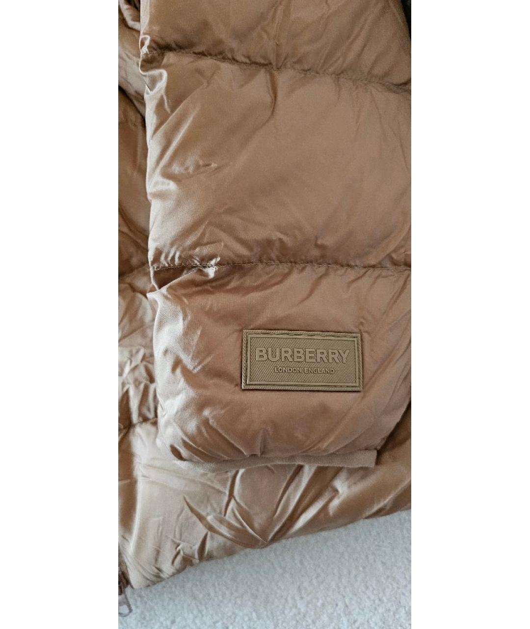 BURBERRY Коричневый полиэстеровый пуховик, фото 8
