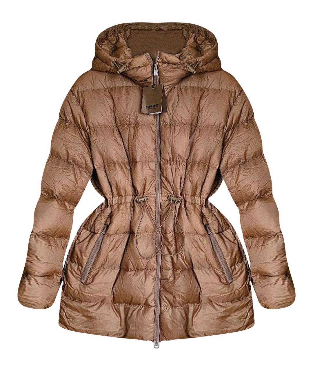 BURBERRY Коричневый полиэстеровый пуховик, фото 1