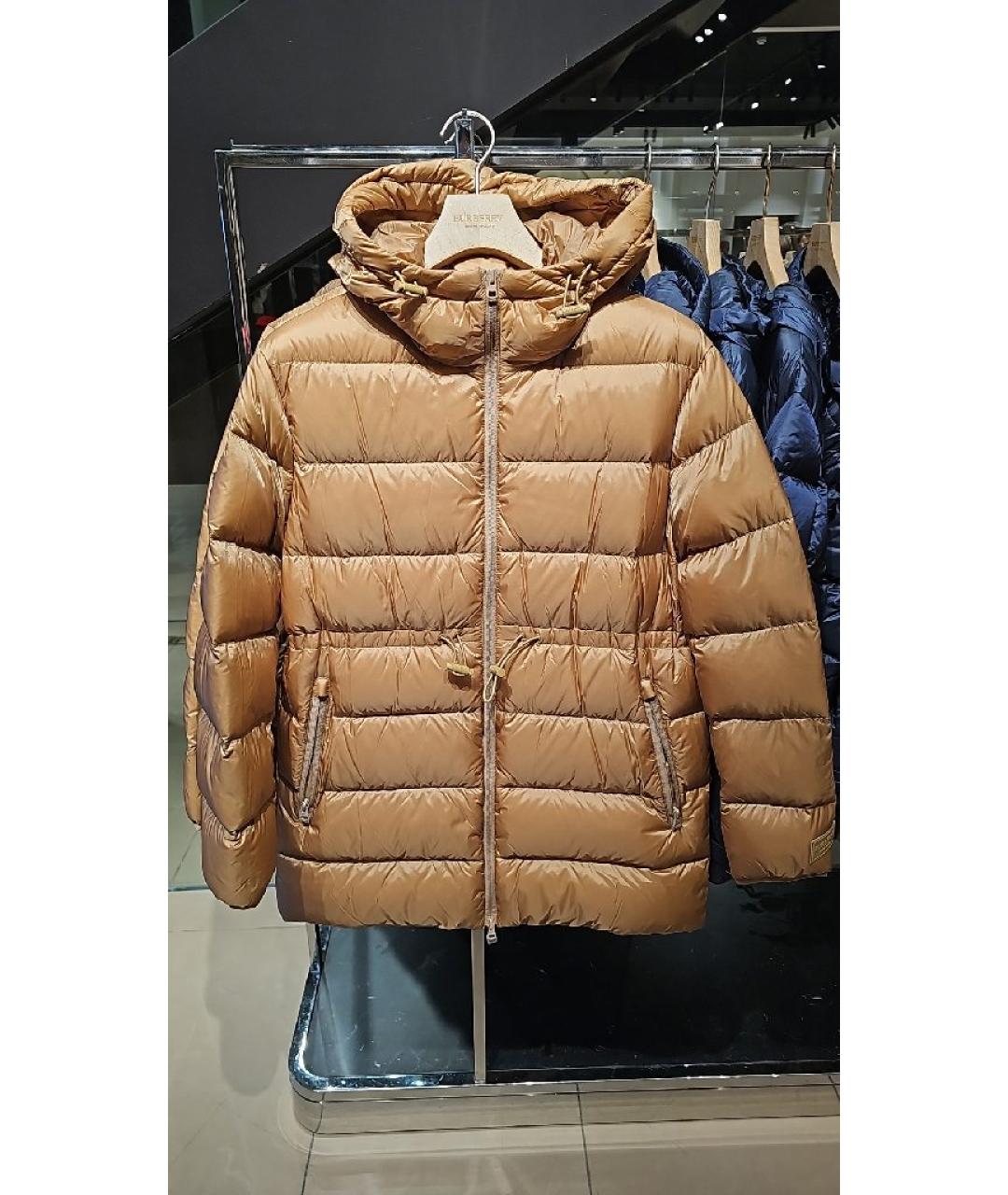 BURBERRY Коричневый полиэстеровый пуховик, фото 7