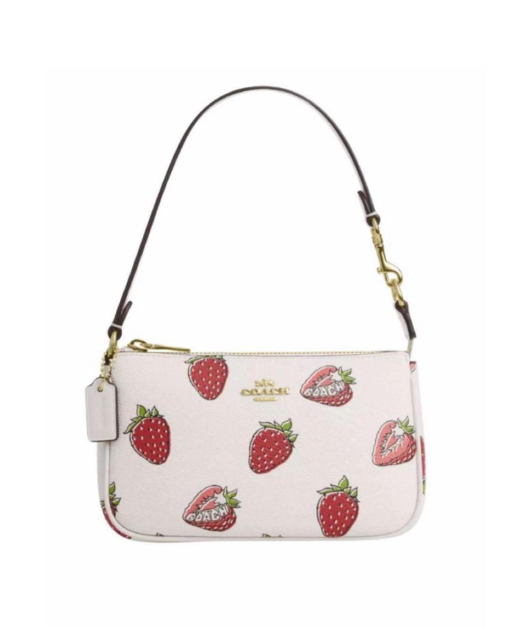 COACH Белая кожаная сумка с короткими ручками, фото 1