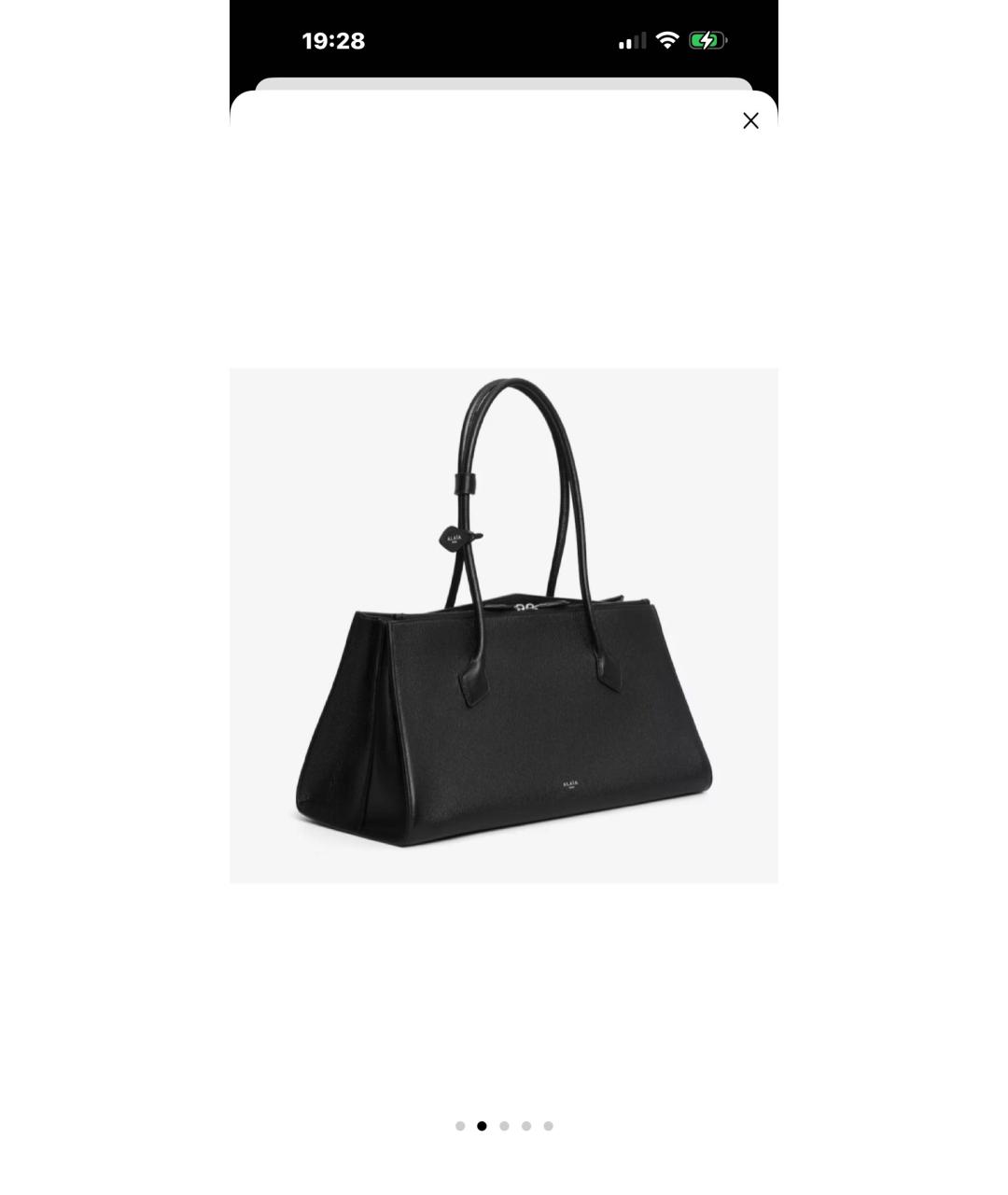 ALAIA Черная кожаная сумка тоут, фото 2