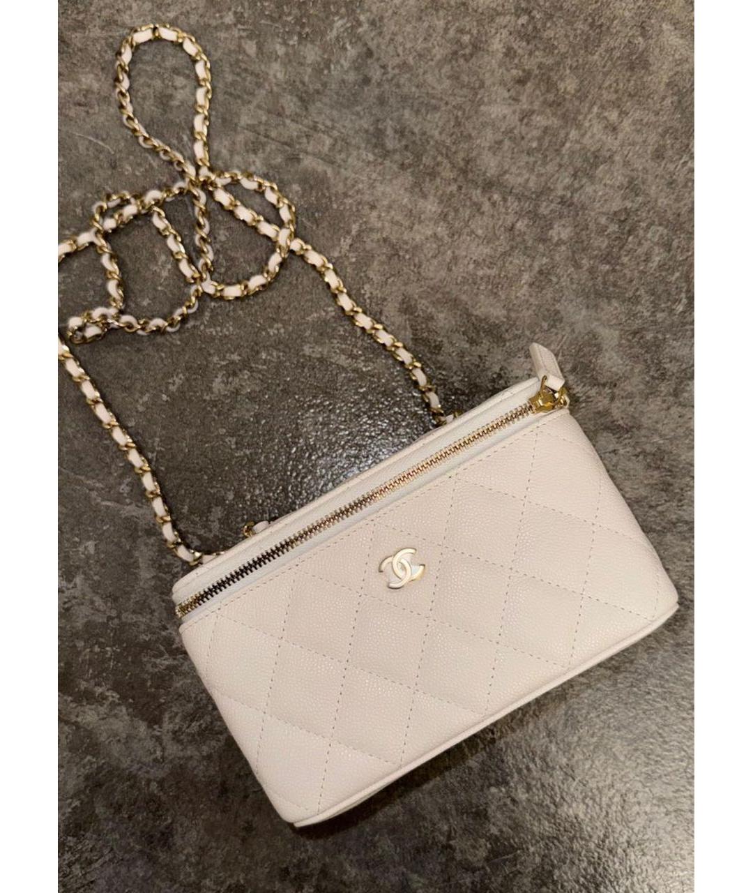 CHANEL Белая кожаная сумка через плечо, фото 2