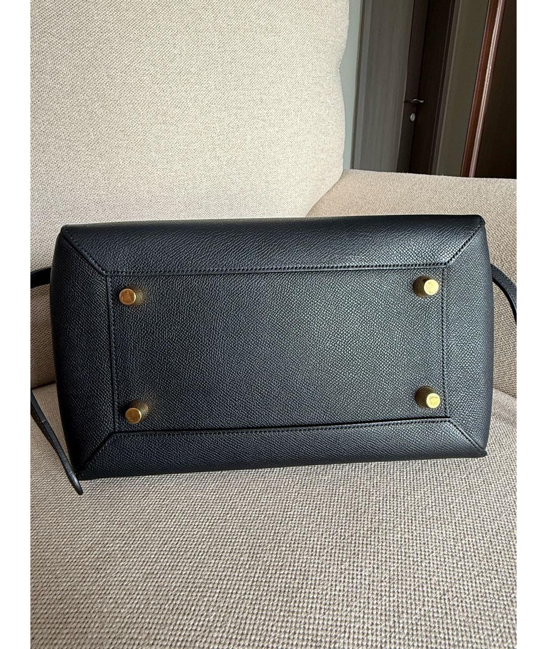 CELINE Черная кожаная сумка тоут, фото 7