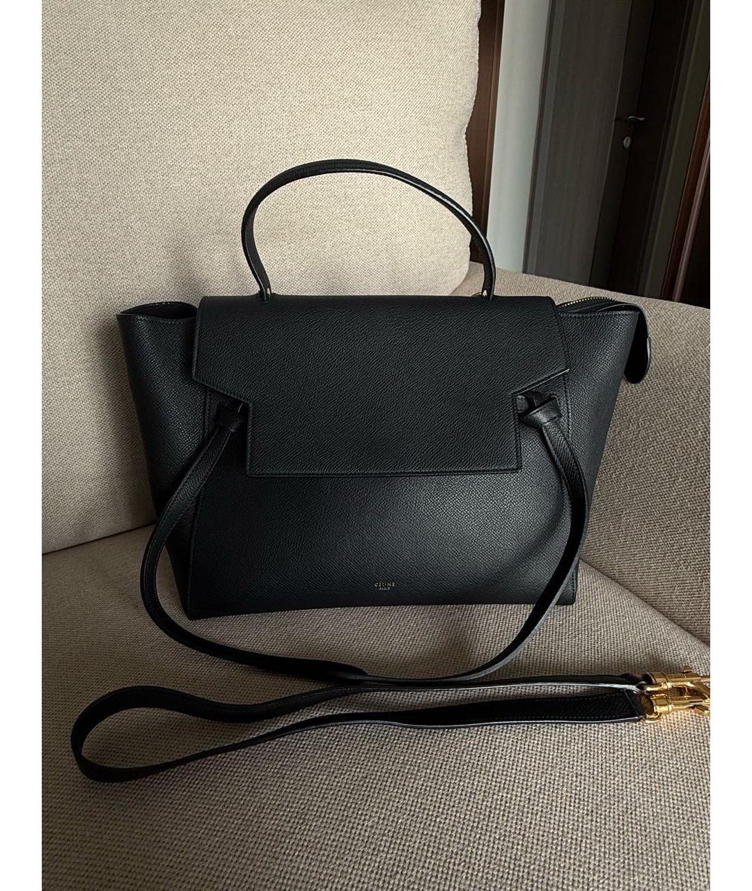 CELINE Черная кожаная сумка тоут, фото 2