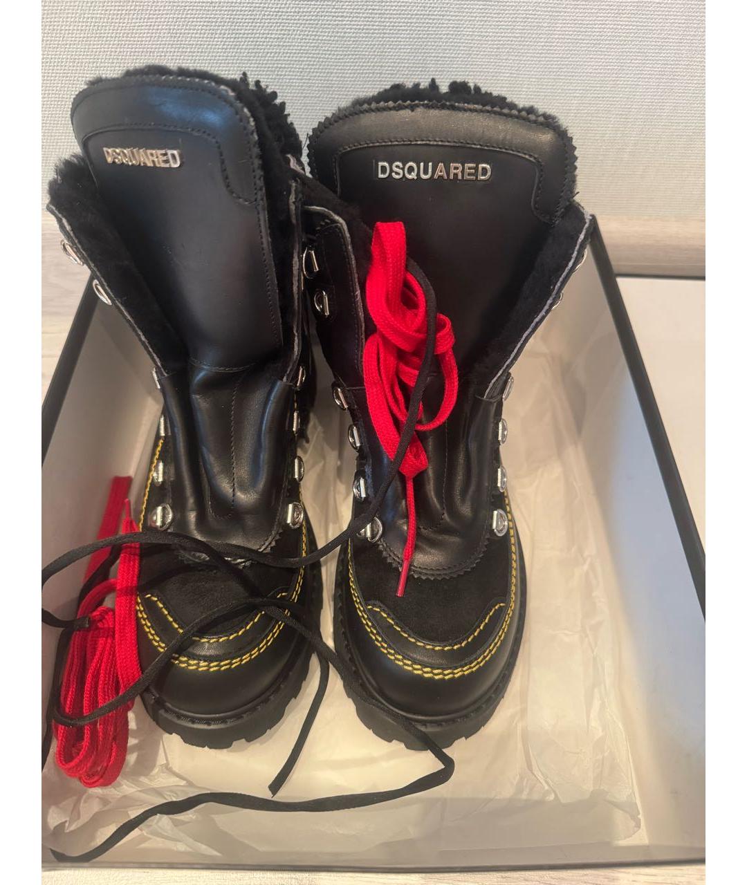 DSQUARED2 Черные кожаные ботинки, фото 2