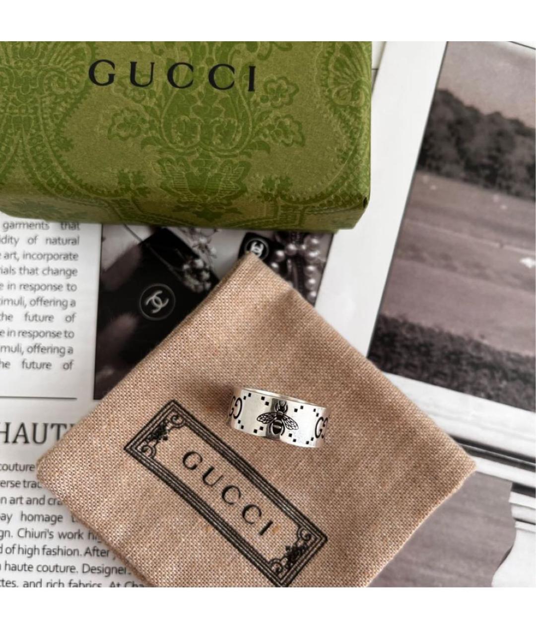 GUCCI Серебряное серебряное кольцо, фото 2