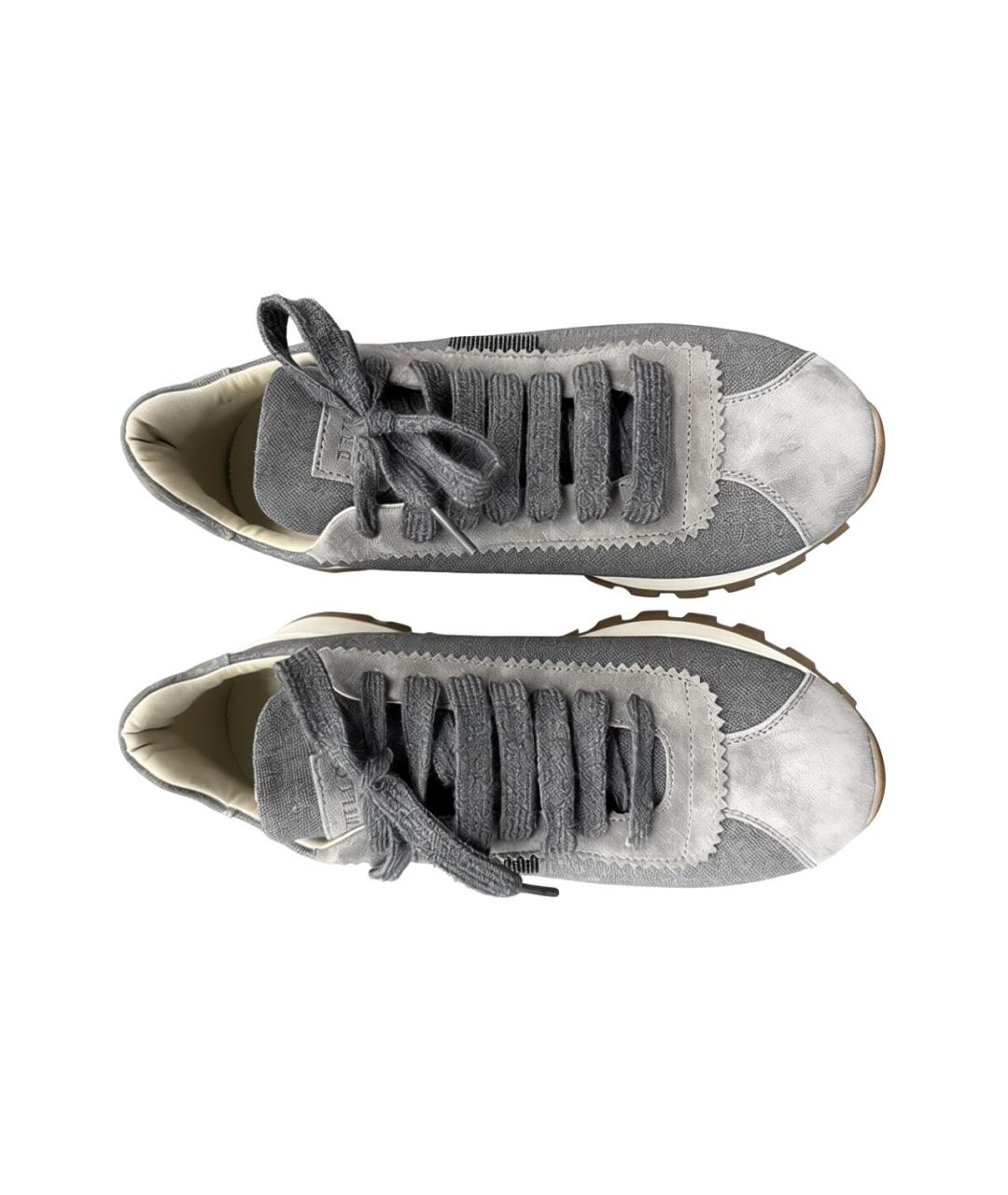 BRUNELLO CUCINELLI Серые замшевые кроссовки, фото 2
