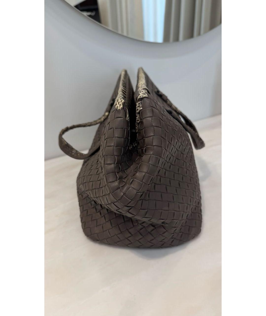 BOTTEGA VENETA Коричневая кожаная сумка тоут, фото 3