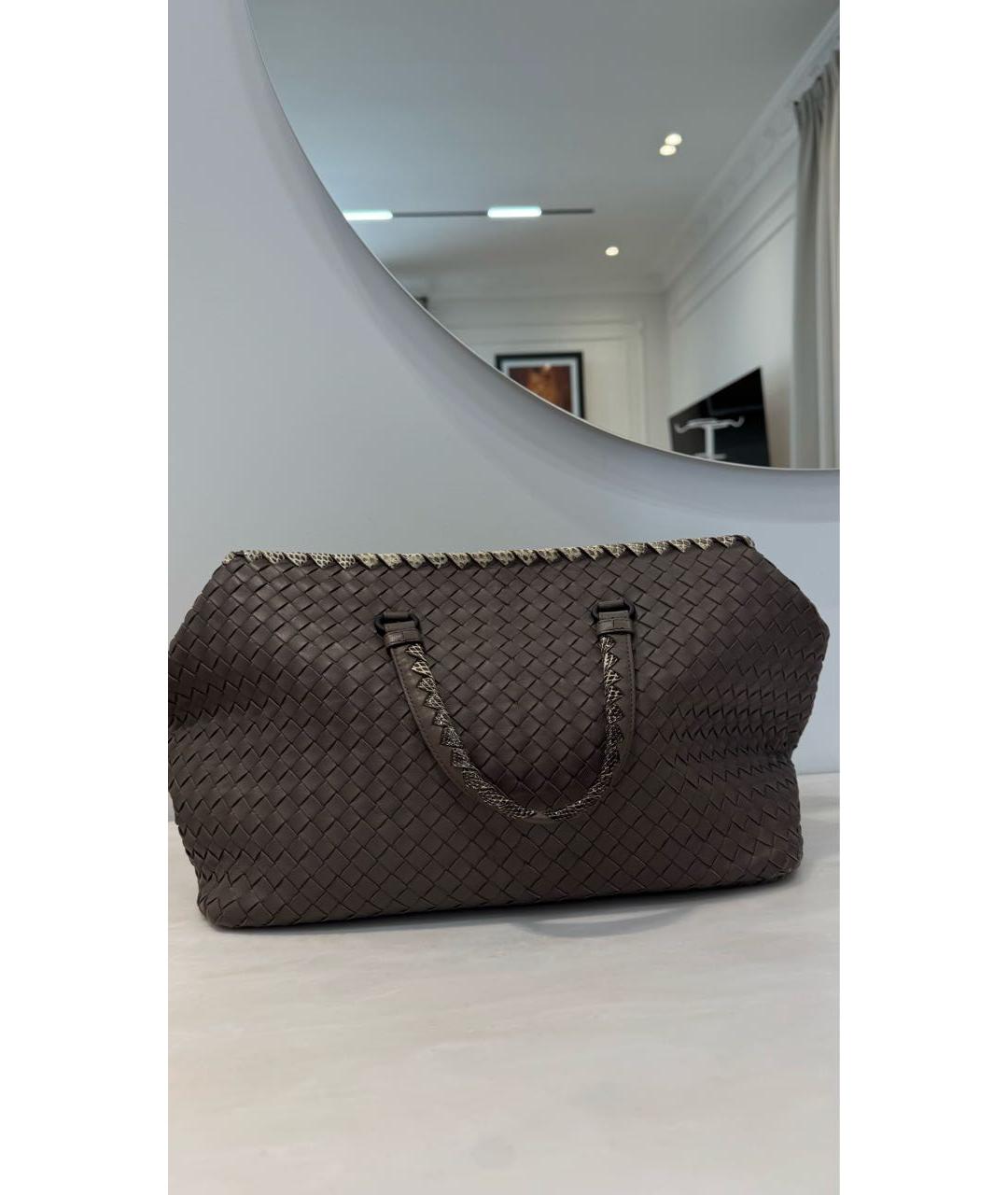 BOTTEGA VENETA Коричневая кожаная сумка тоут, фото 6