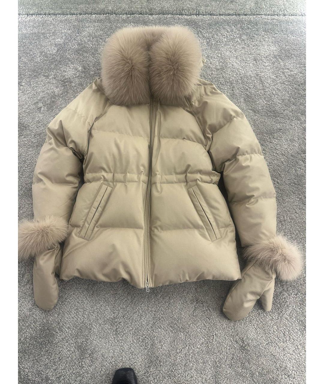 YVES SALOMON Бежевый шерстяной пуховик, фото 3