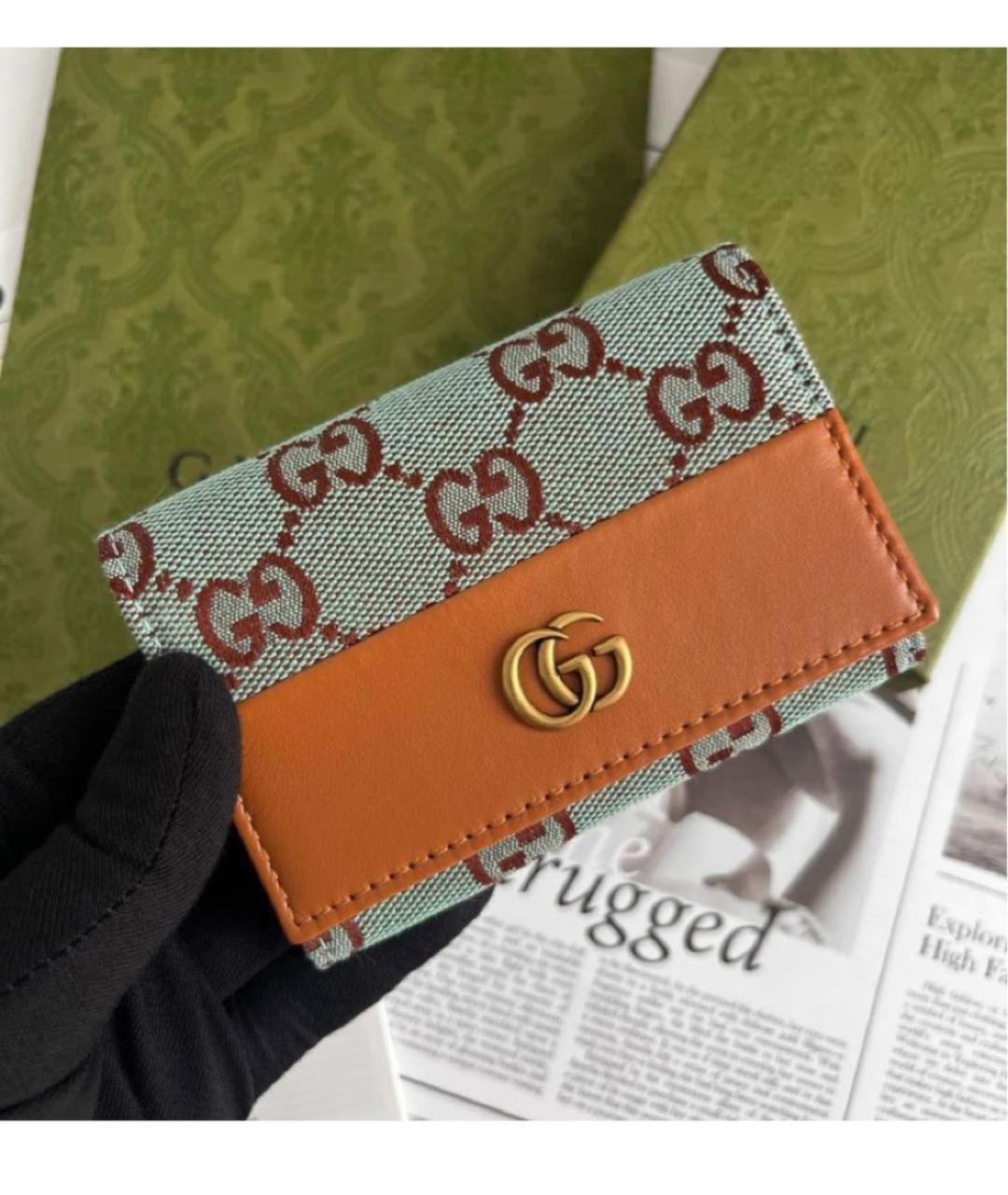 GUCCI Коричневый кожаный кардхолдер, фото 4