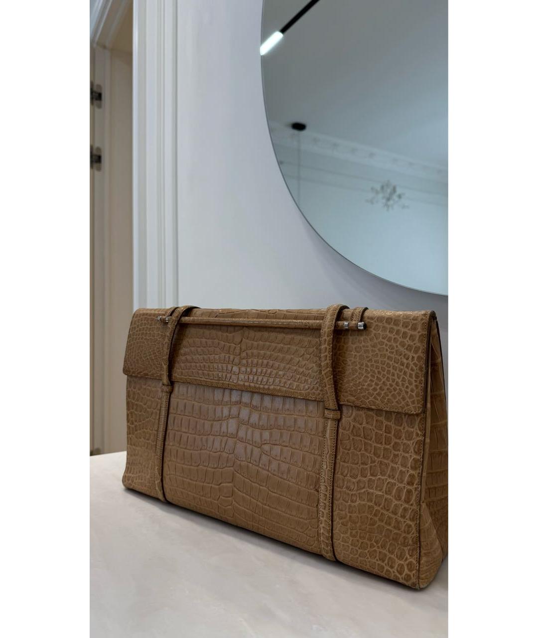 CARTIER Бежевая сумка через плечо из экзотической кожи, фото 7