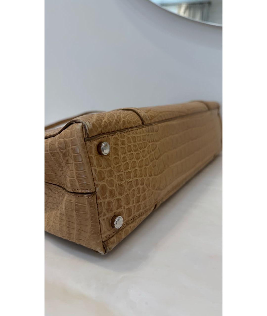 CARTIER Бежевая сумка через плечо из экзотической кожи, фото 3