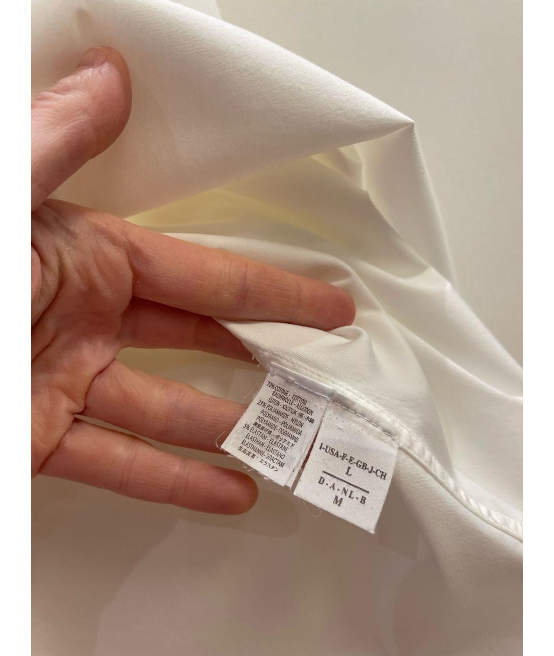 BRUNELLO CUCINELLI Белая хлопко-эластановая блузы, фото 4
