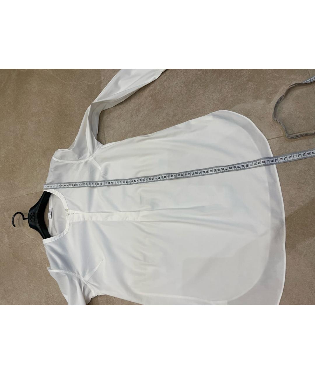 BRUNELLO CUCINELLI Белая хлопко-эластановая блузы, фото 7