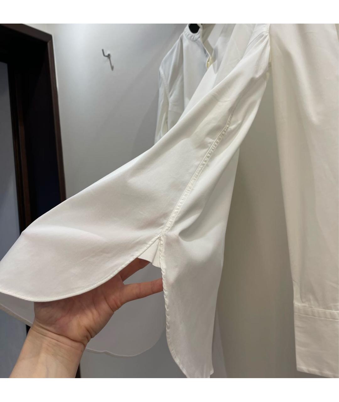 BRUNELLO CUCINELLI Белая хлопко-эластановая блузы, фото 8