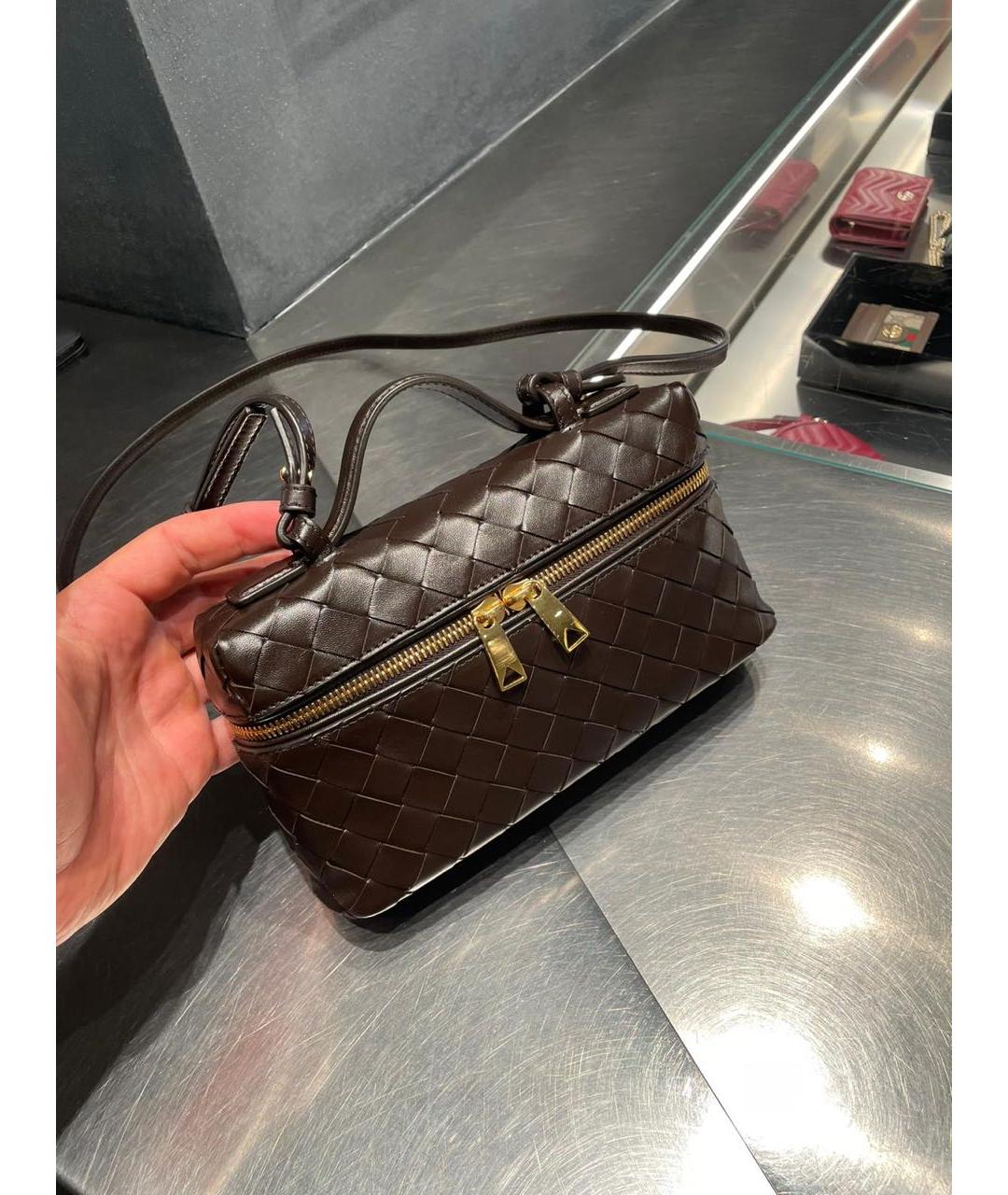 BOTTEGA VENETA Коричневая кожаная сумка через плечо, фото 4