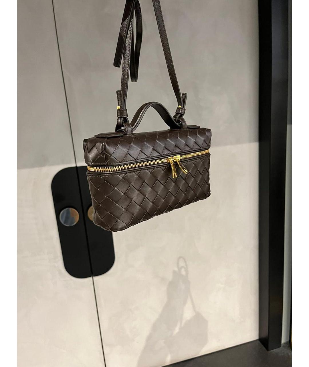 BOTTEGA VENETA Коричневая кожаная сумка через плечо, фото 3