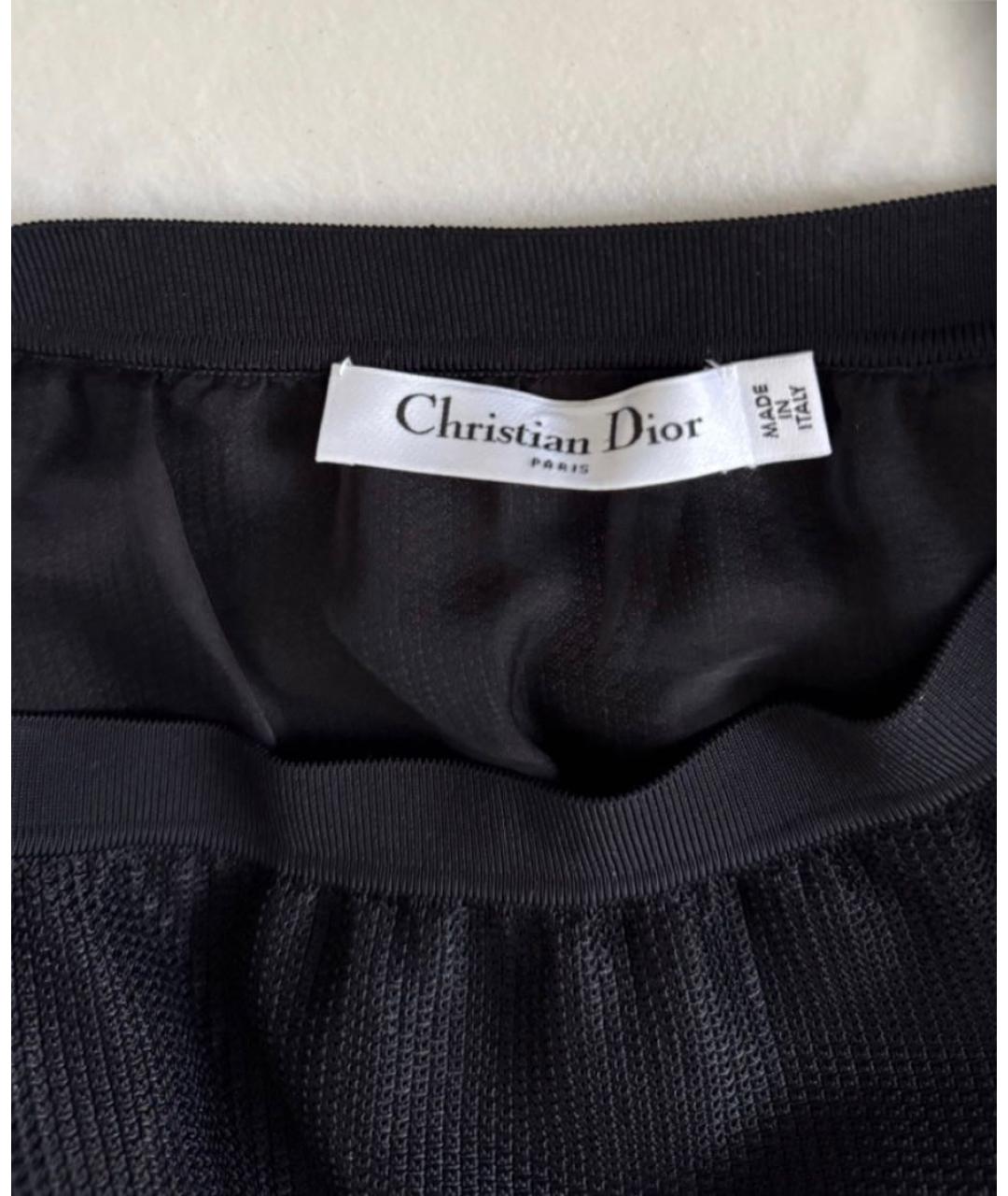 CHRISTIAN DIOR Черная вискозная юбка миди, фото 3