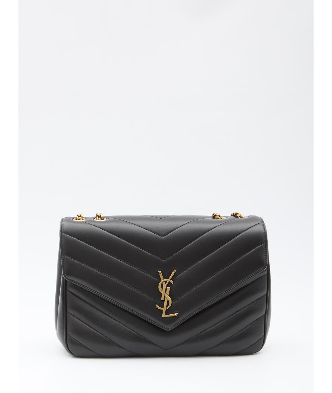 SAINT LAURENT Черная кожаная сумка через плечо, фото 5
