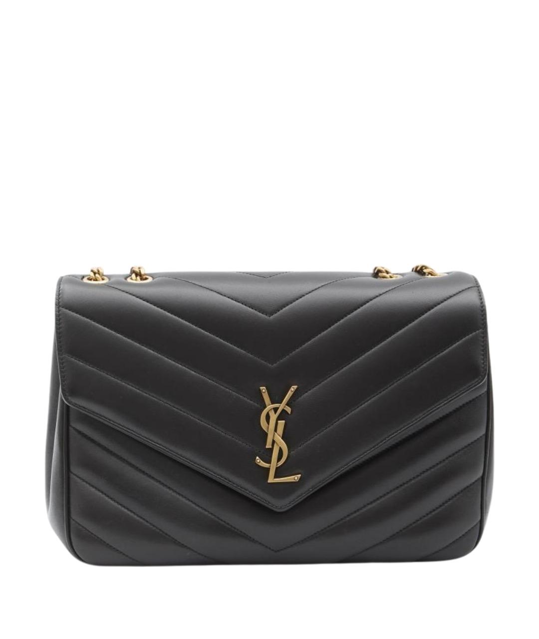 SAINT LAURENT Черная кожаная сумка через плечо, фото 1