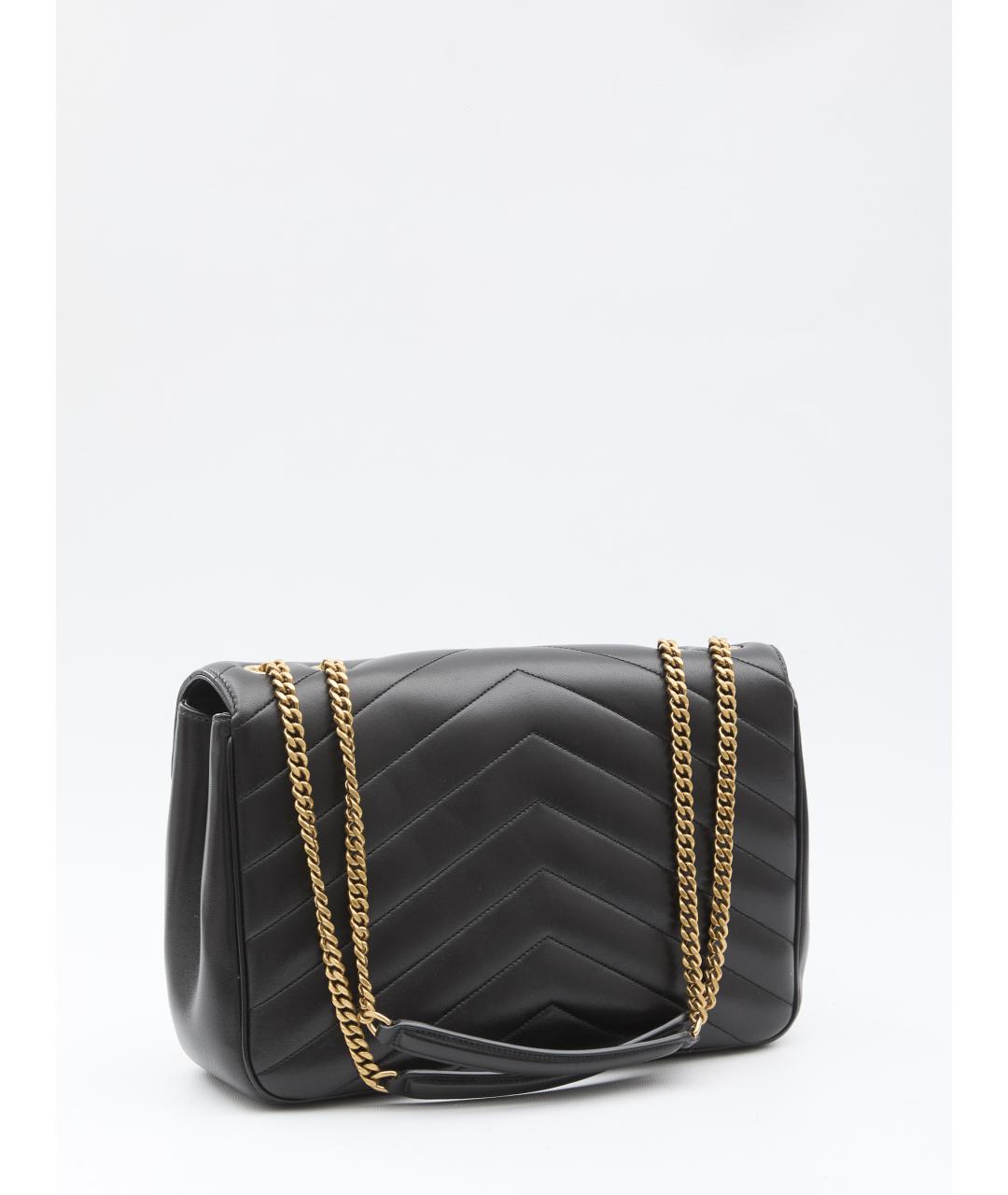 SAINT LAURENT Черная кожаная сумка через плечо, фото 2