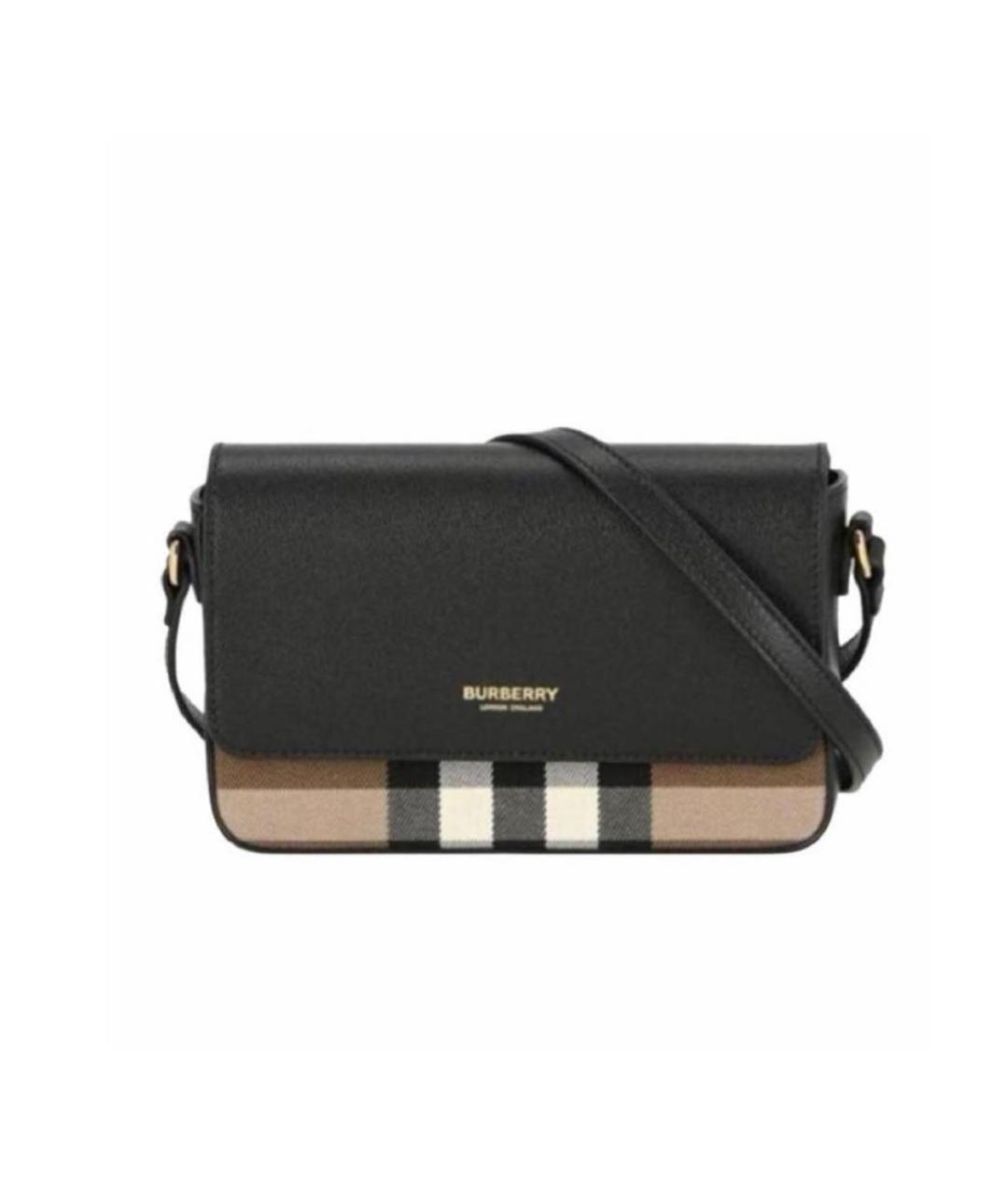 BURBERRY Черная кожаная сумка через плечо, фото 1