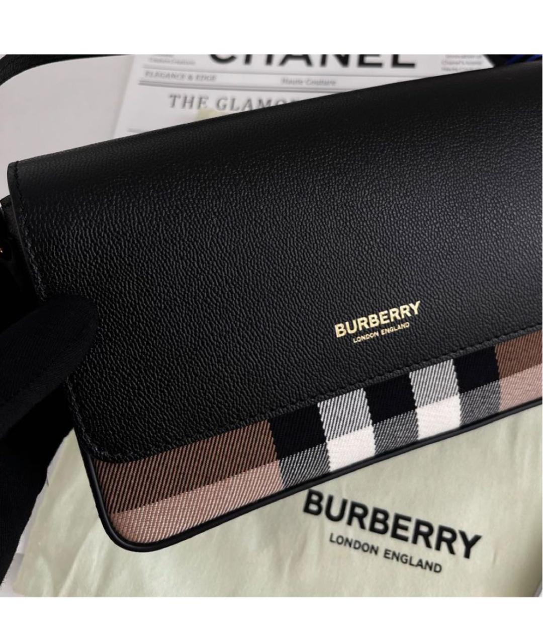 BURBERRY Черная кожаная сумка через плечо, фото 5