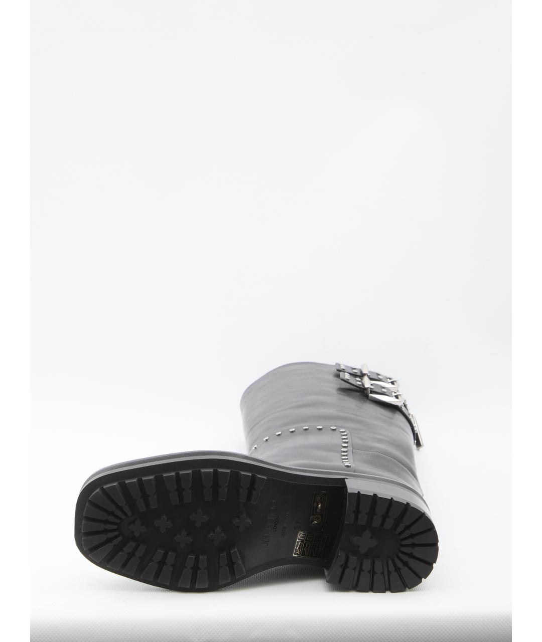 JIMMY CHOO Черные кожаные сапоги, фото 4