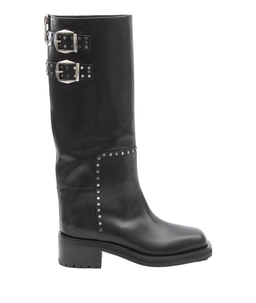 JIMMY CHOO Черные кожаные сапоги, фото 1