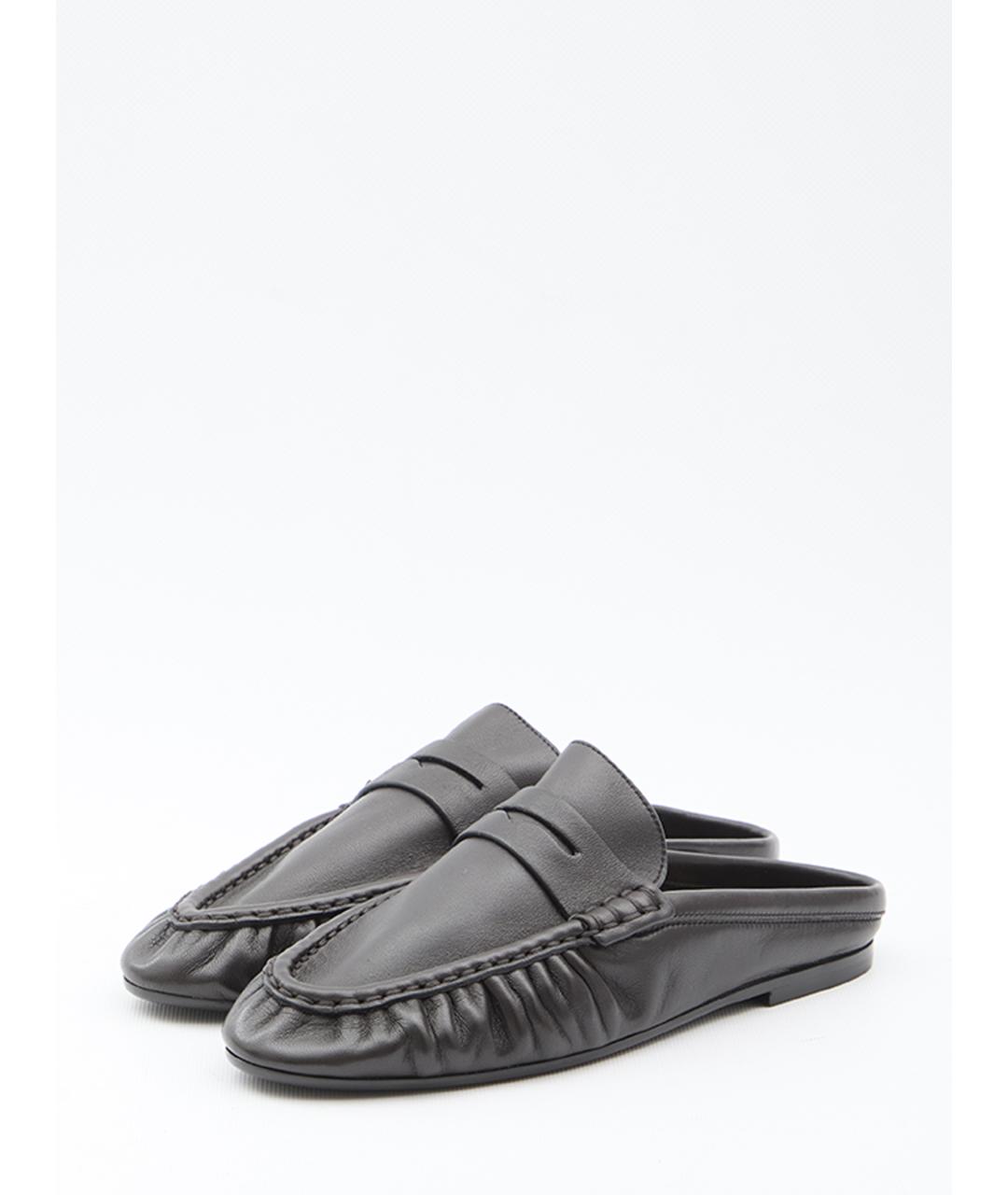 SAINT LAURENT Коричневые кожаные сабо, фото 2