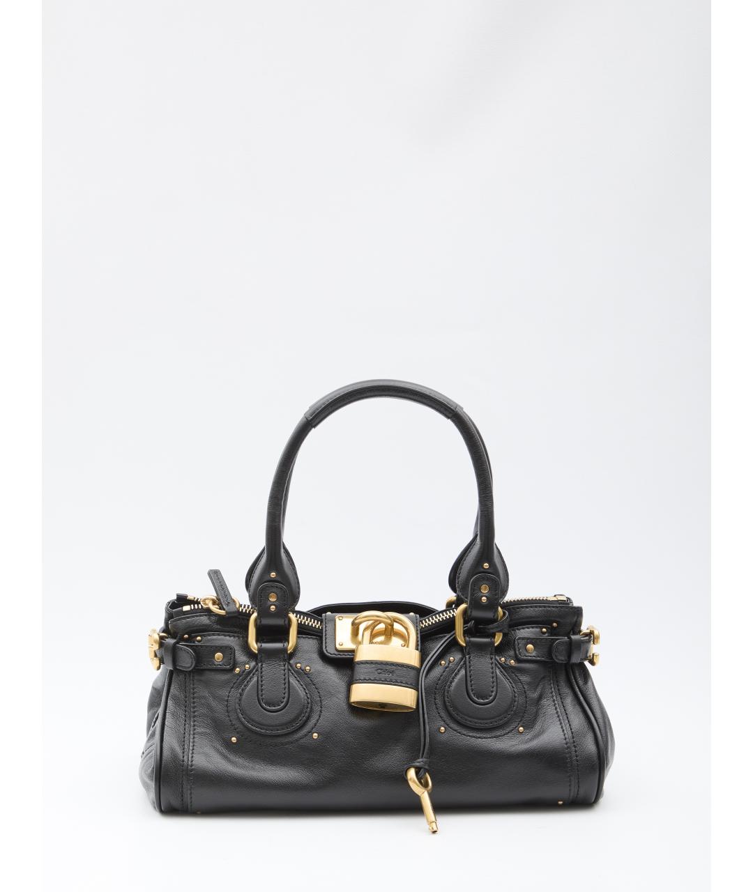 CHLOE Черная кожаная сумка тоут, фото 5