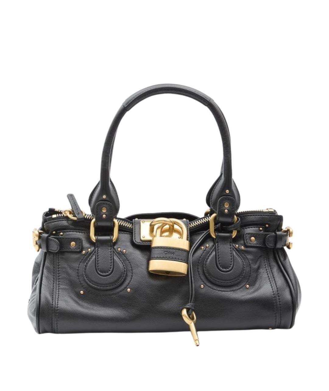 CHLOE Черная кожаная сумка тоут, фото 1