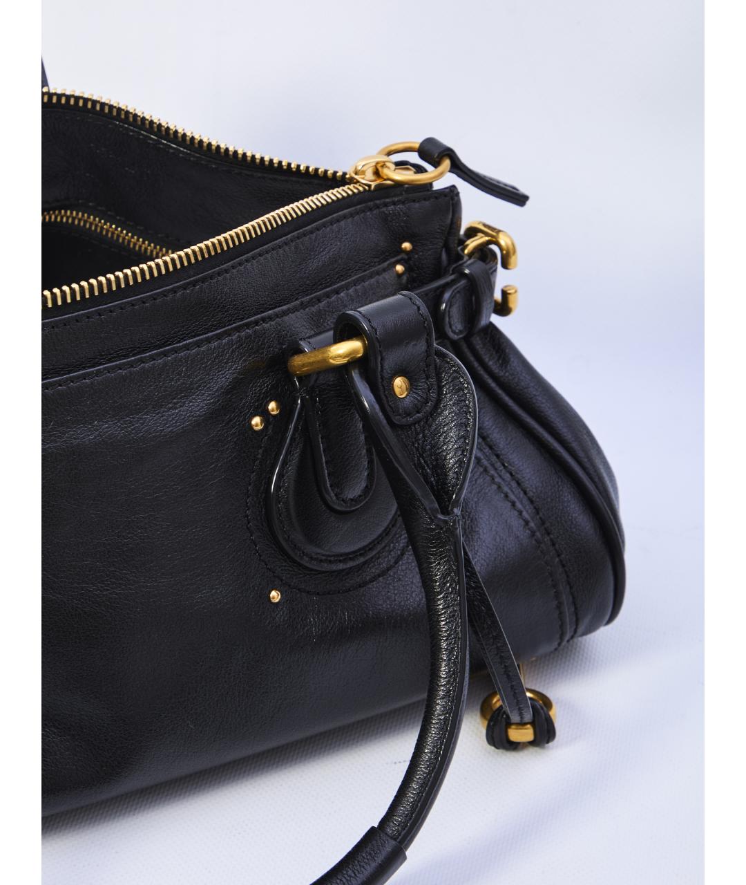 CHLOE Черная кожаная сумка тоут, фото 4