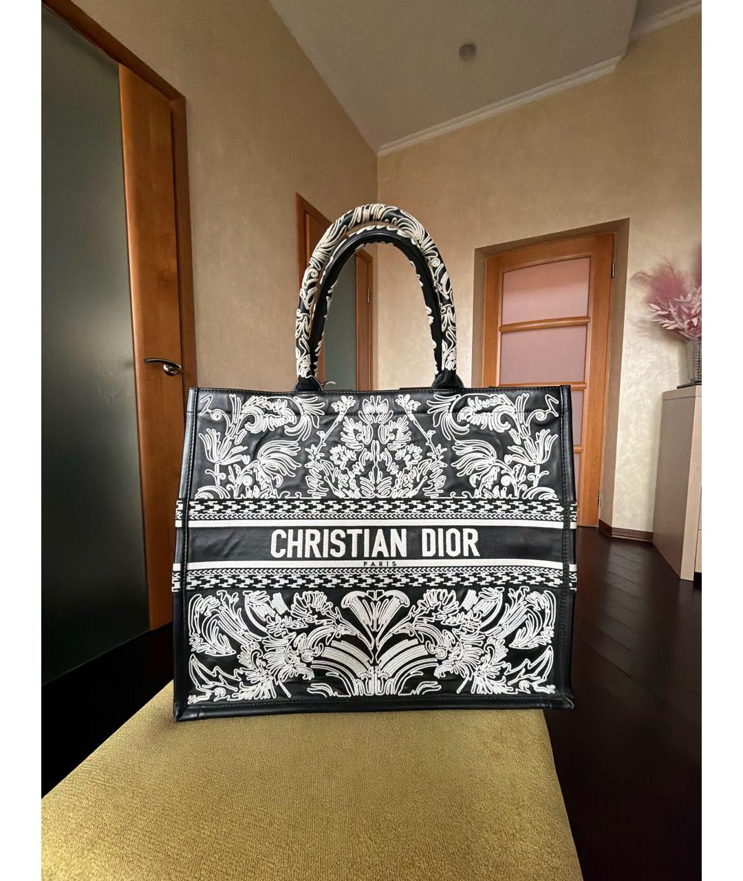 CHRISTIAN DIOR Черная кожаная сумка с короткими ручками, фото 5