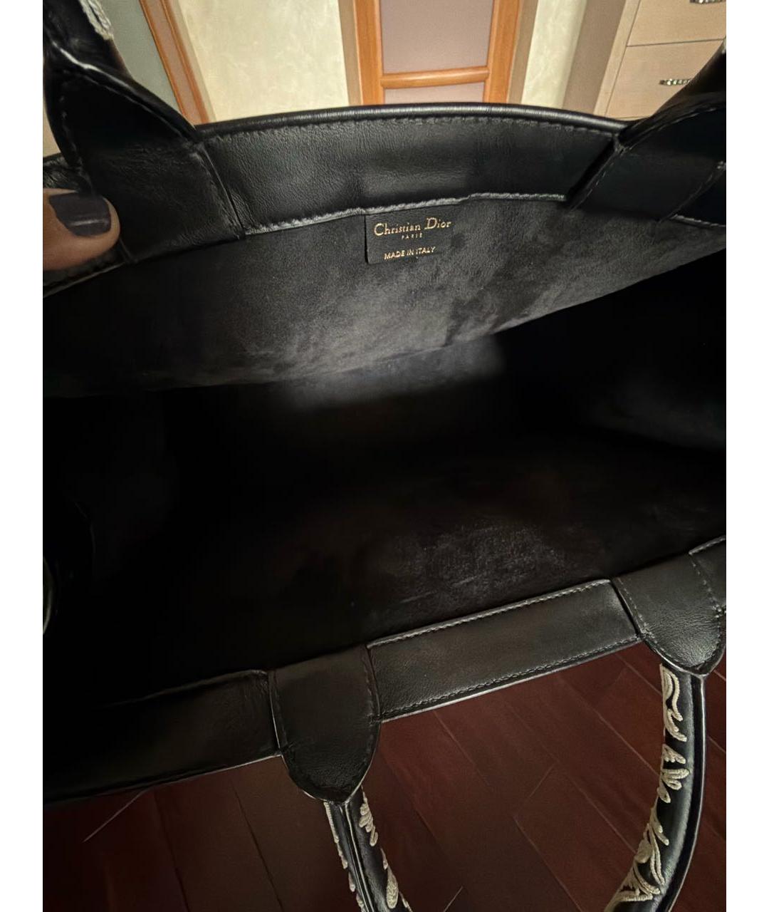 CHRISTIAN DIOR Черная кожаная сумка с короткими ручками, фото 4