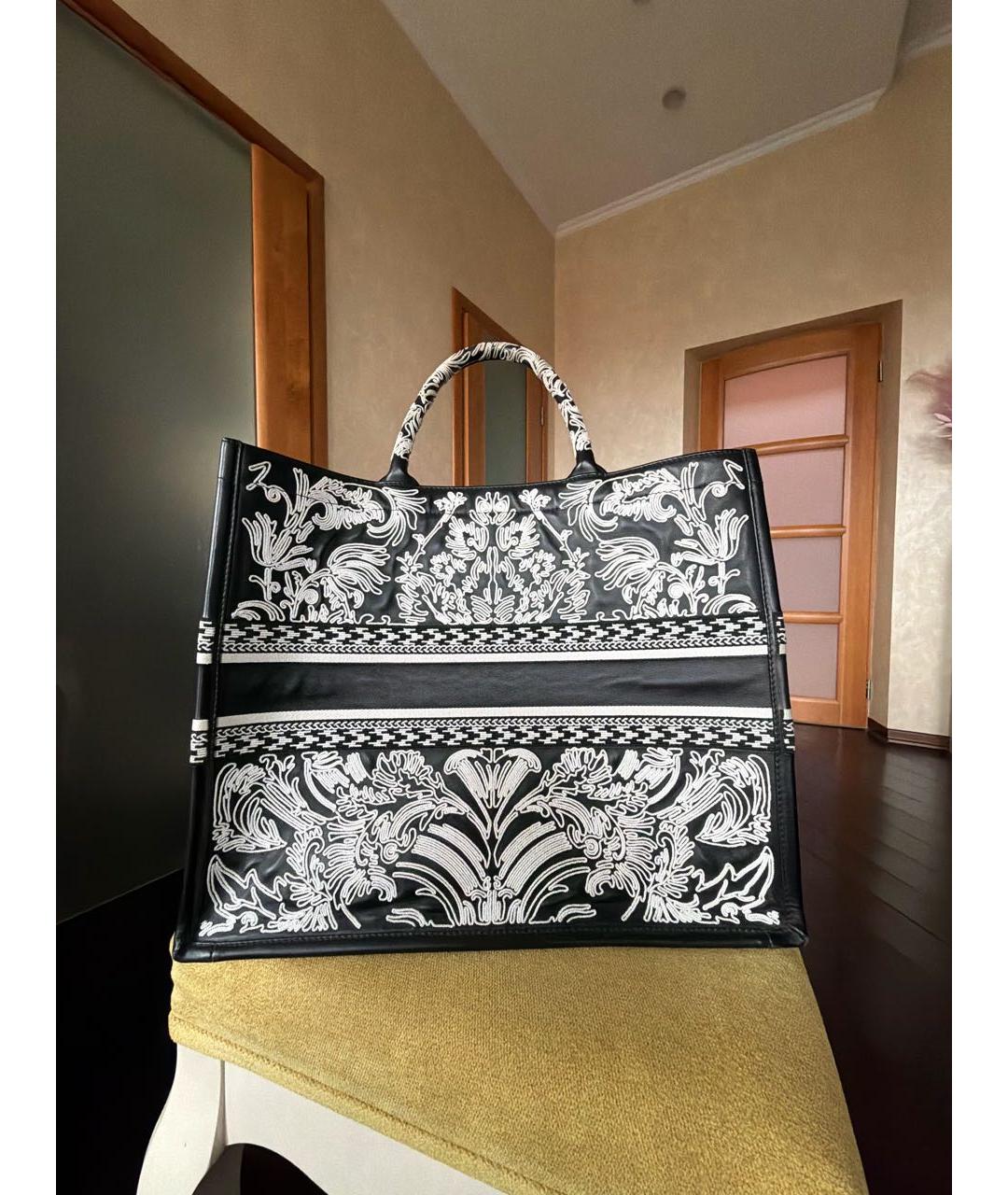 CHRISTIAN DIOR Черная кожаная сумка с короткими ручками, фото 3