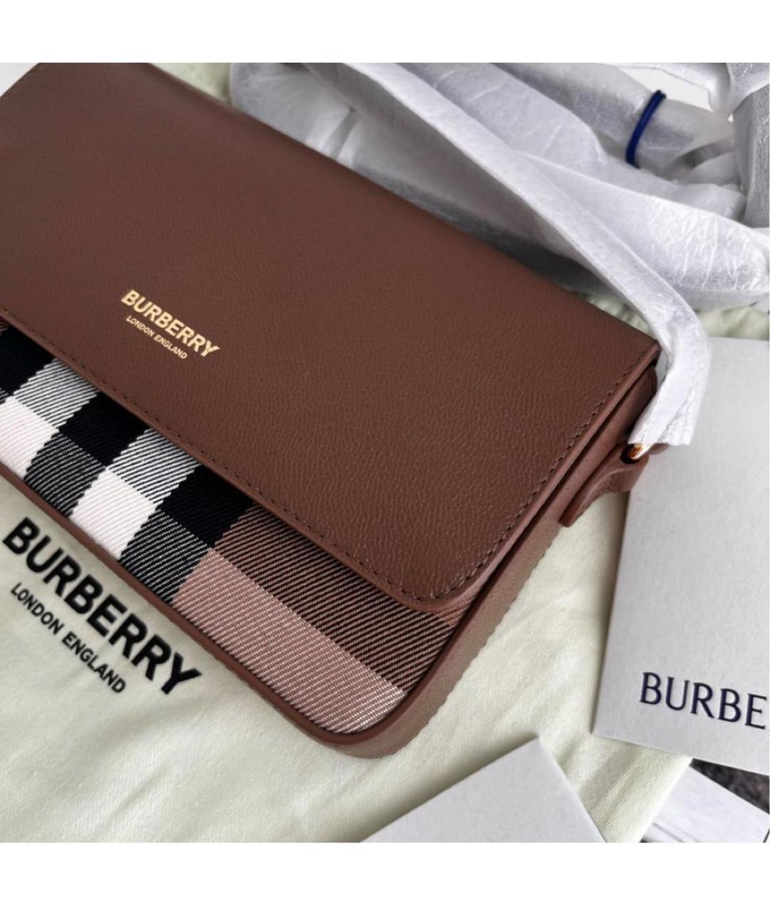 BURBERRY Коричневая кожаная сумка через плечо, фото 5