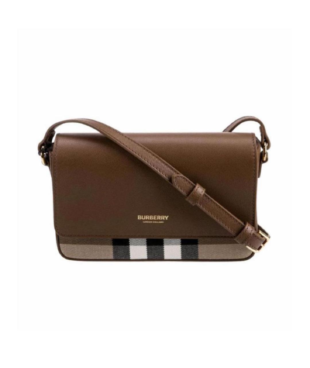 BURBERRY Коричневая кожаная сумка через плечо, фото 1