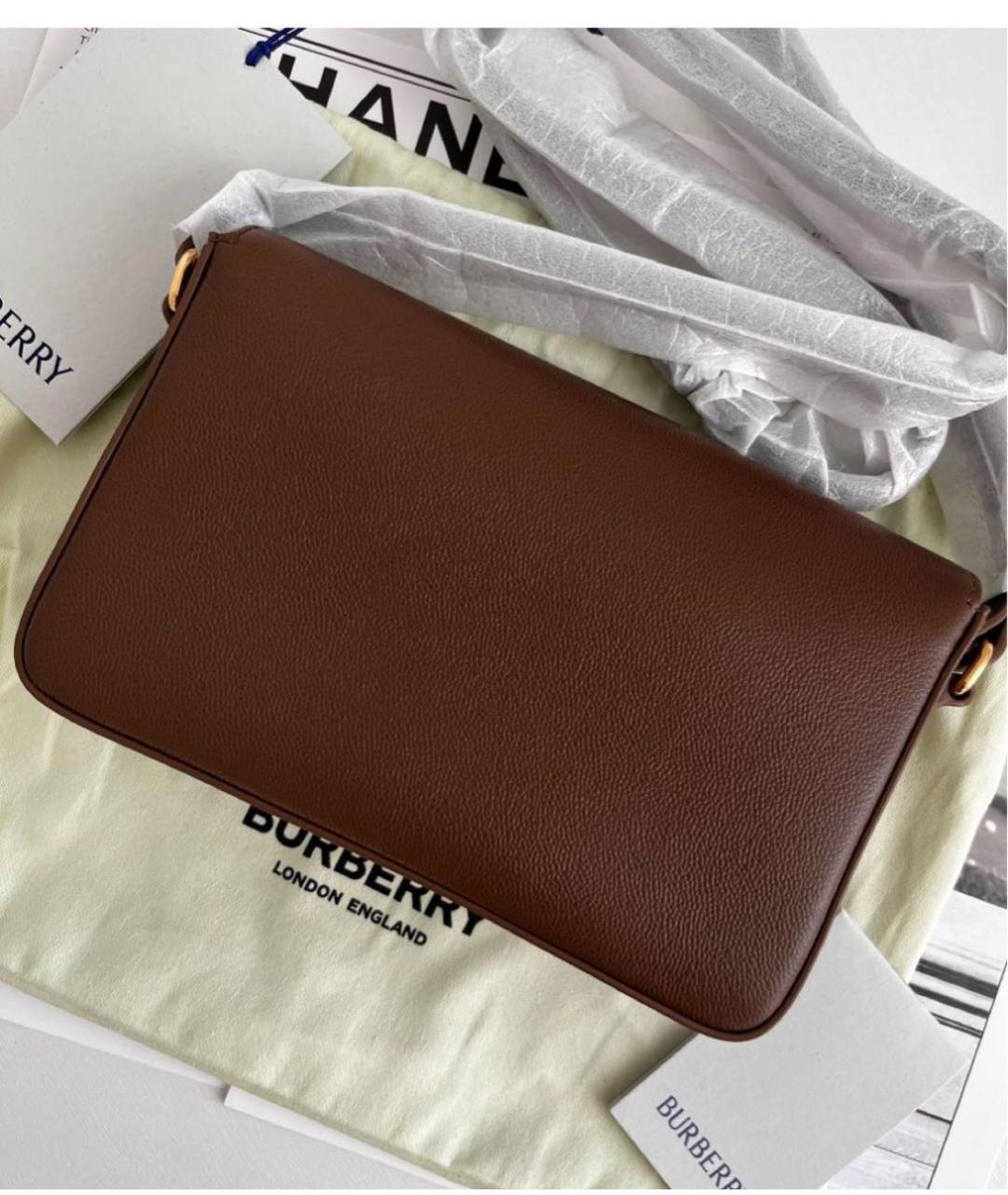 BURBERRY Коричневая кожаная сумка через плечо, фото 3