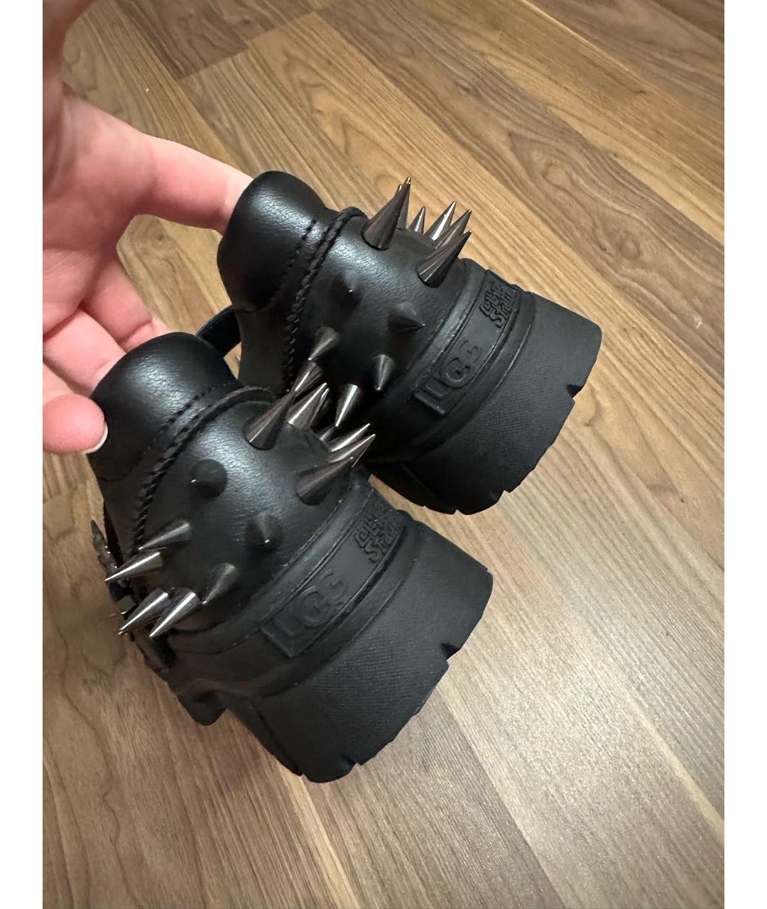 UGG AUSTRALIA Черные кожаные ботинки, фото 4