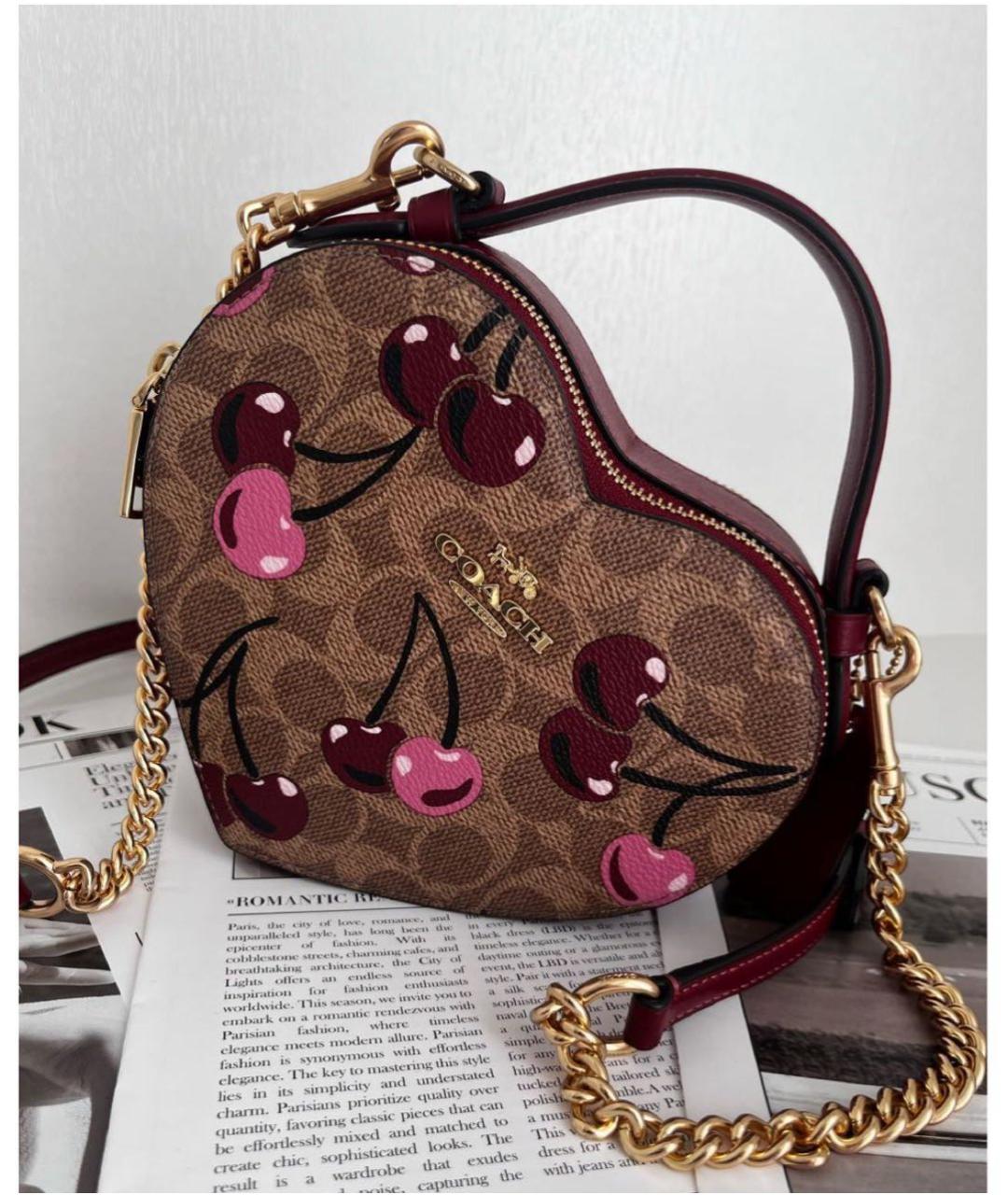 COACH Коричневая кожаная сумка через плечо, фото 8