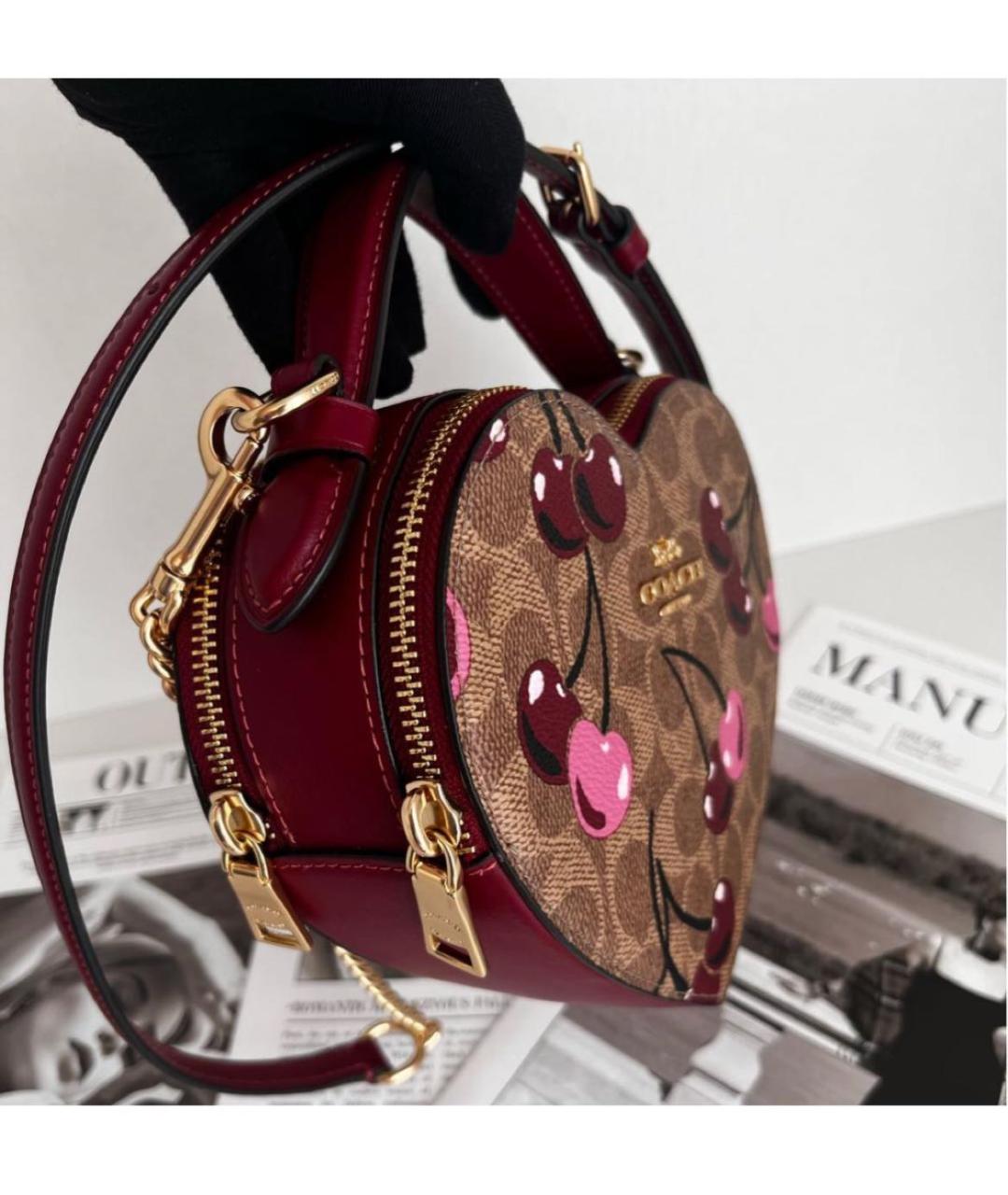 COACH Коричневая кожаная сумка через плечо, фото 6