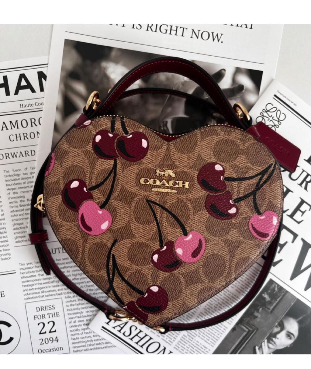 COACH Коричневая кожаная сумка через плечо, фото 3