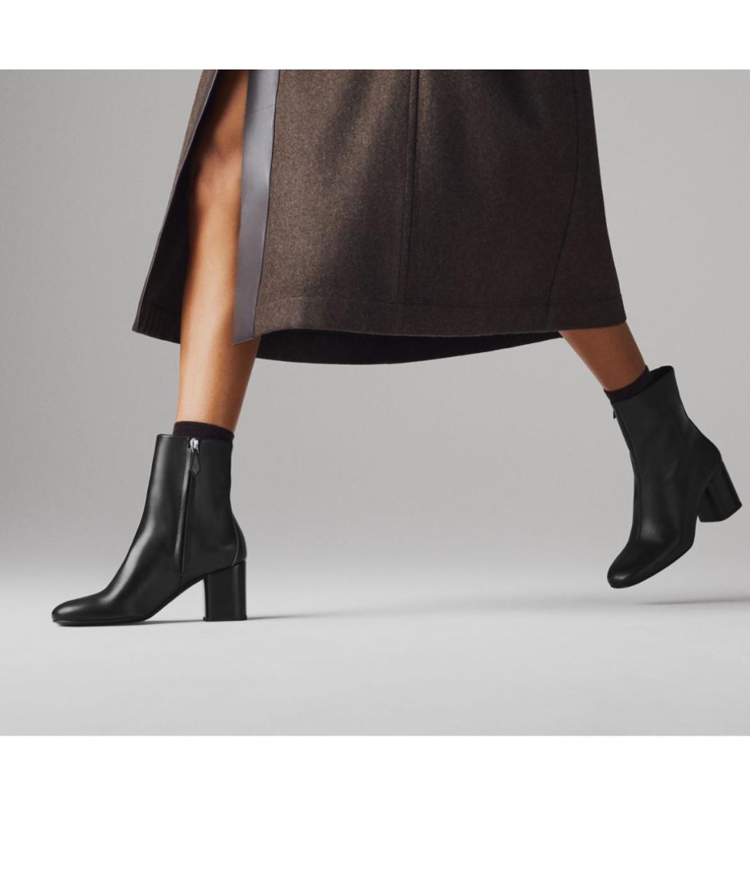 HERMES Черные кожаные ботильоны, фото 3