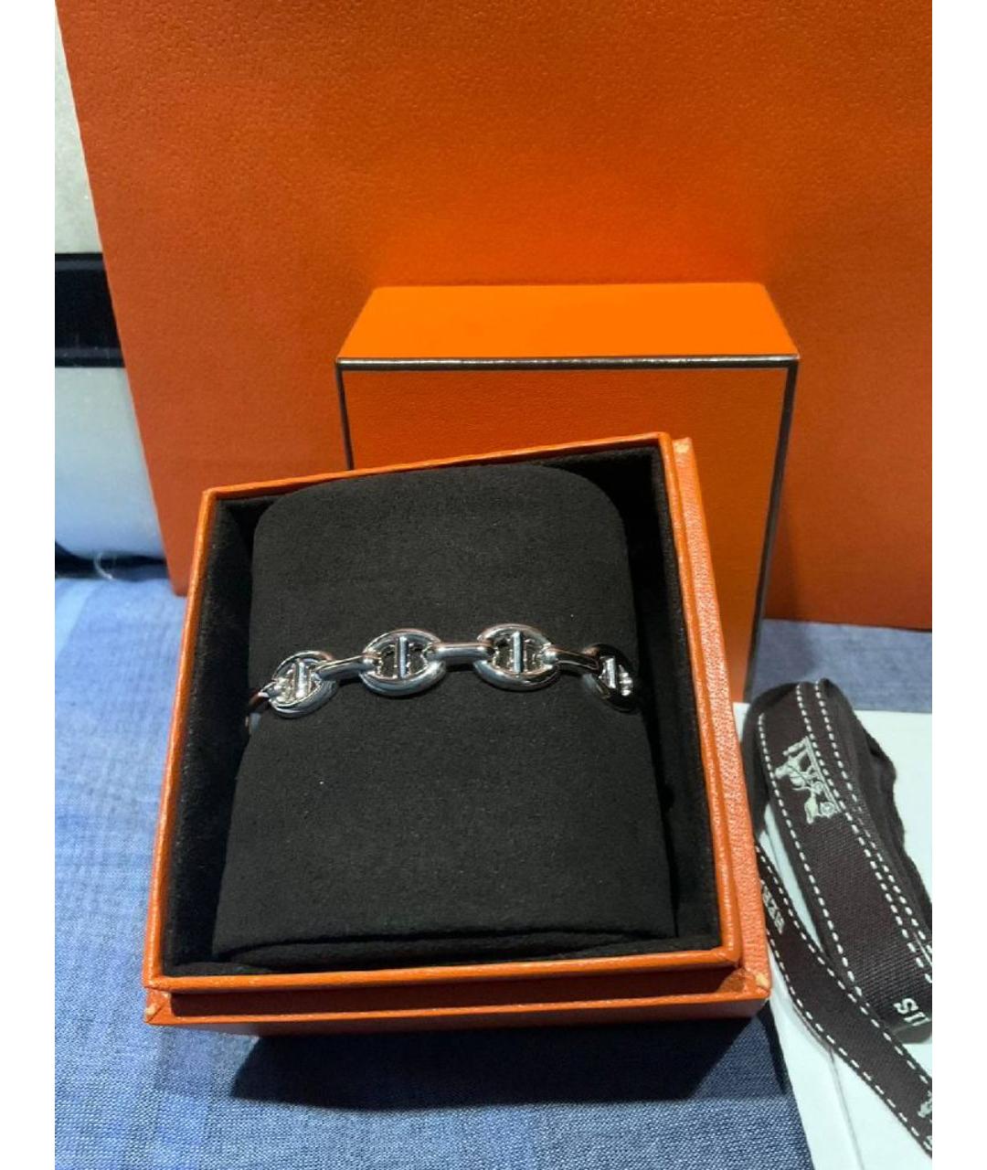 HERMES Серебрянный серебряный браслет, фото 3