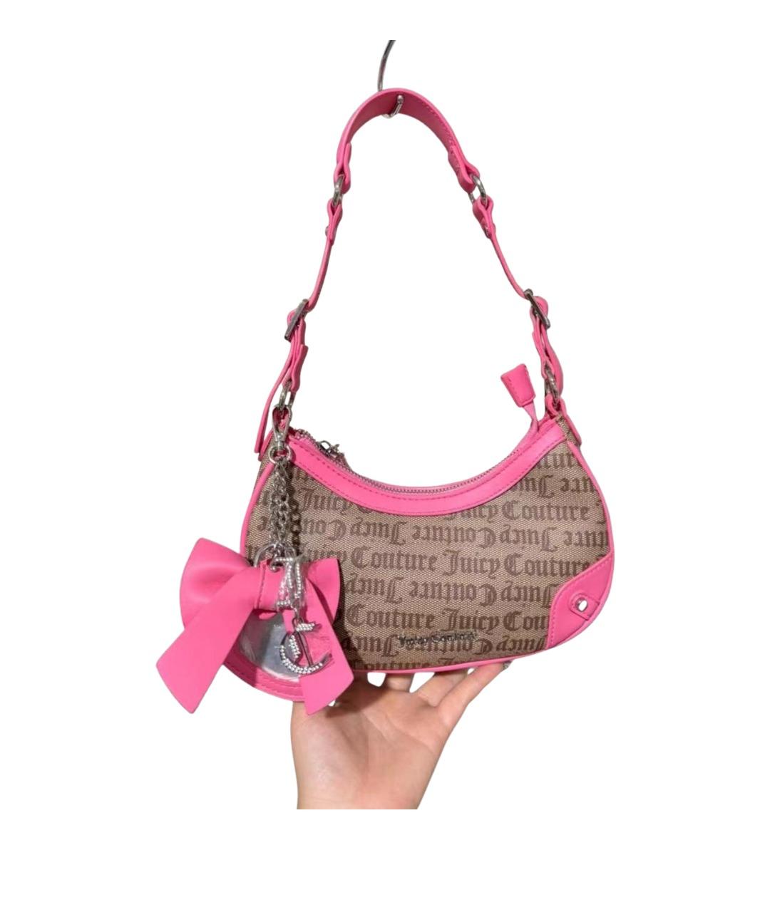 JUICY COUTURE Розовая кожаная сумка с короткими ручками, фото 5