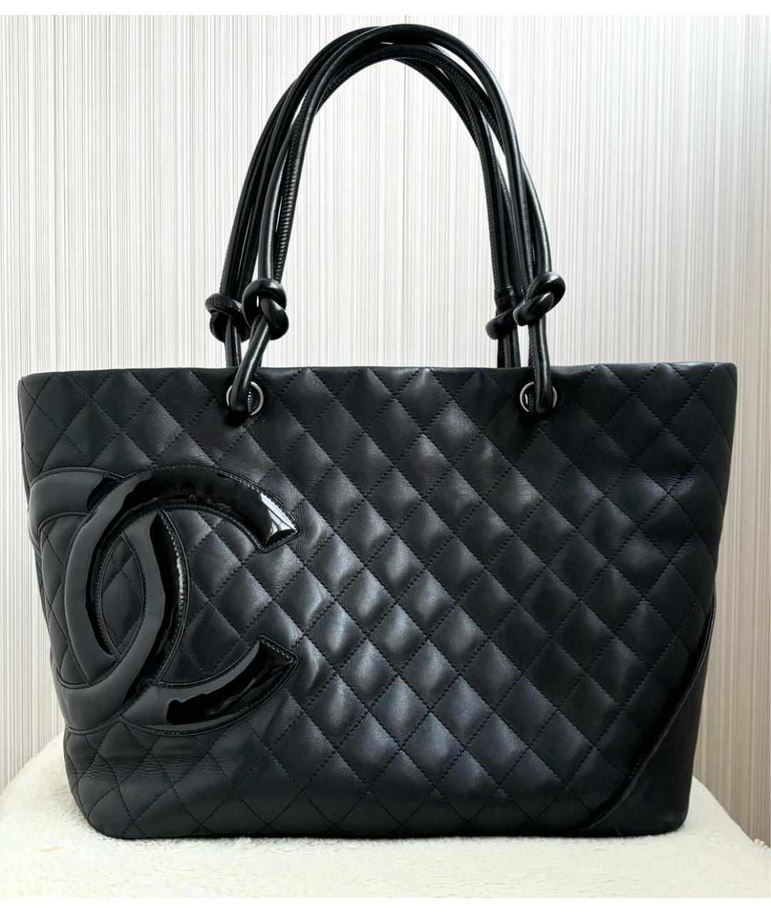 CHANEL Черная кожаная сумка тоут, фото 2