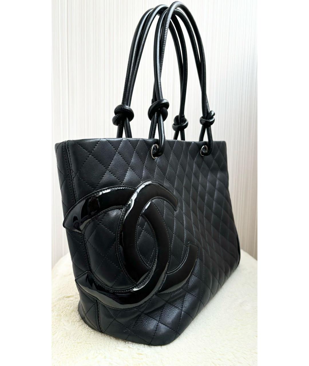 CHANEL Черная кожаная сумка тоут, фото 3